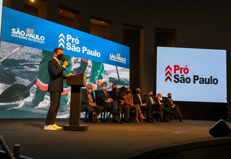 João Doria, governador de São Paulo, anuncia o programa Pró São Paulo, em um evento de apresentação do programa.
